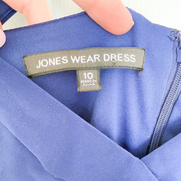 Jones Wear Blue Ruffle Bodycon Dress Size 10 Evening Wedding Party - Picture 6 of 13